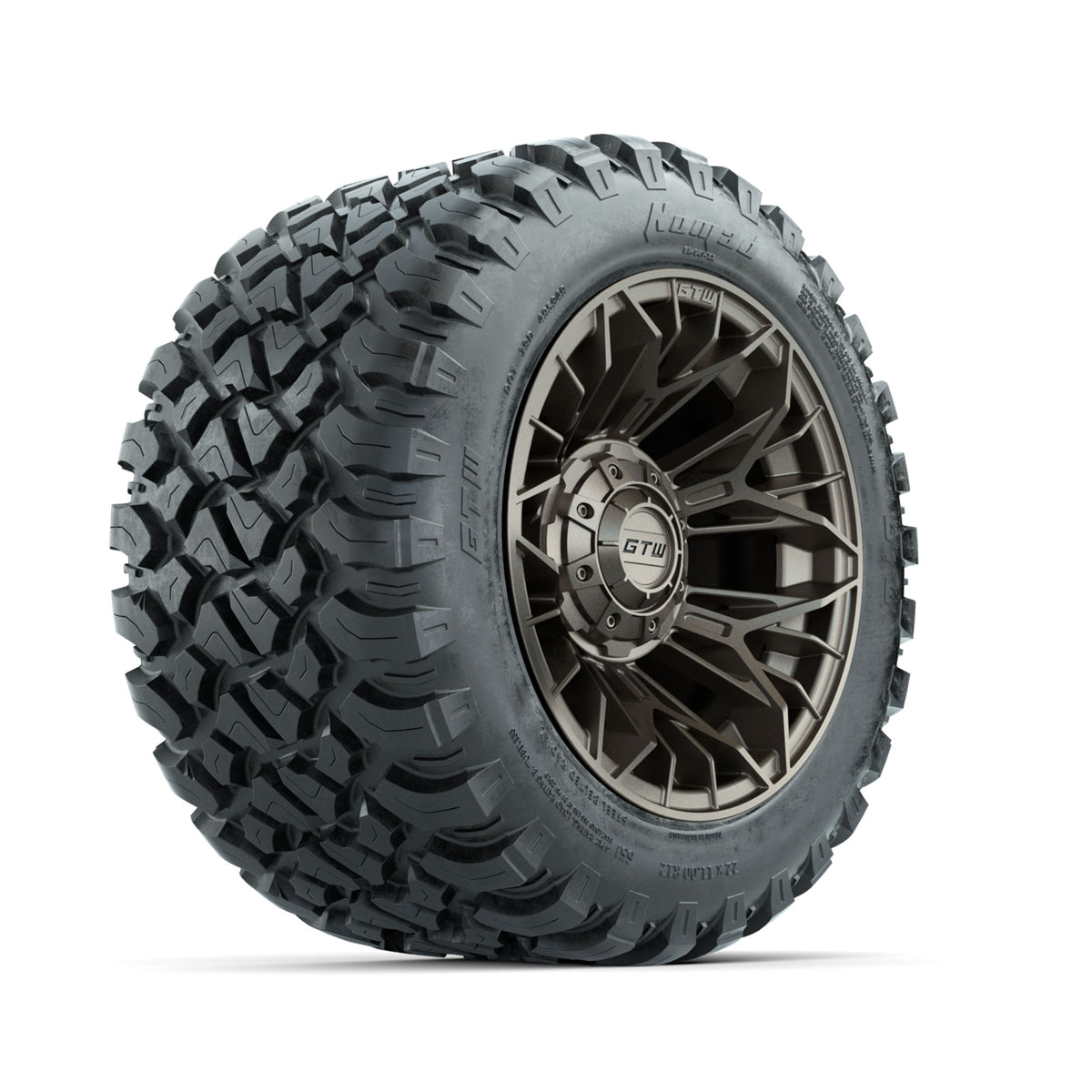 Set of (4) 12" GTW® Stellar Matte Bronze Wheels with 22x11-R12 Nomad All-Terrain Tires