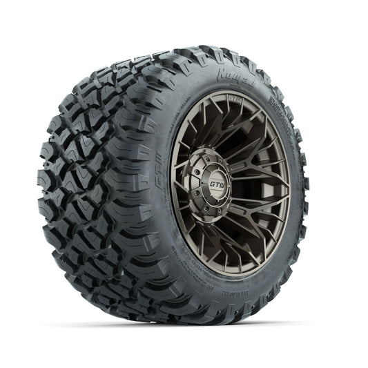 Set of (4) 12" GTW® Stellar Matte Bronze Wheels with 22x11-R12 Nomad All-Terrain Tires