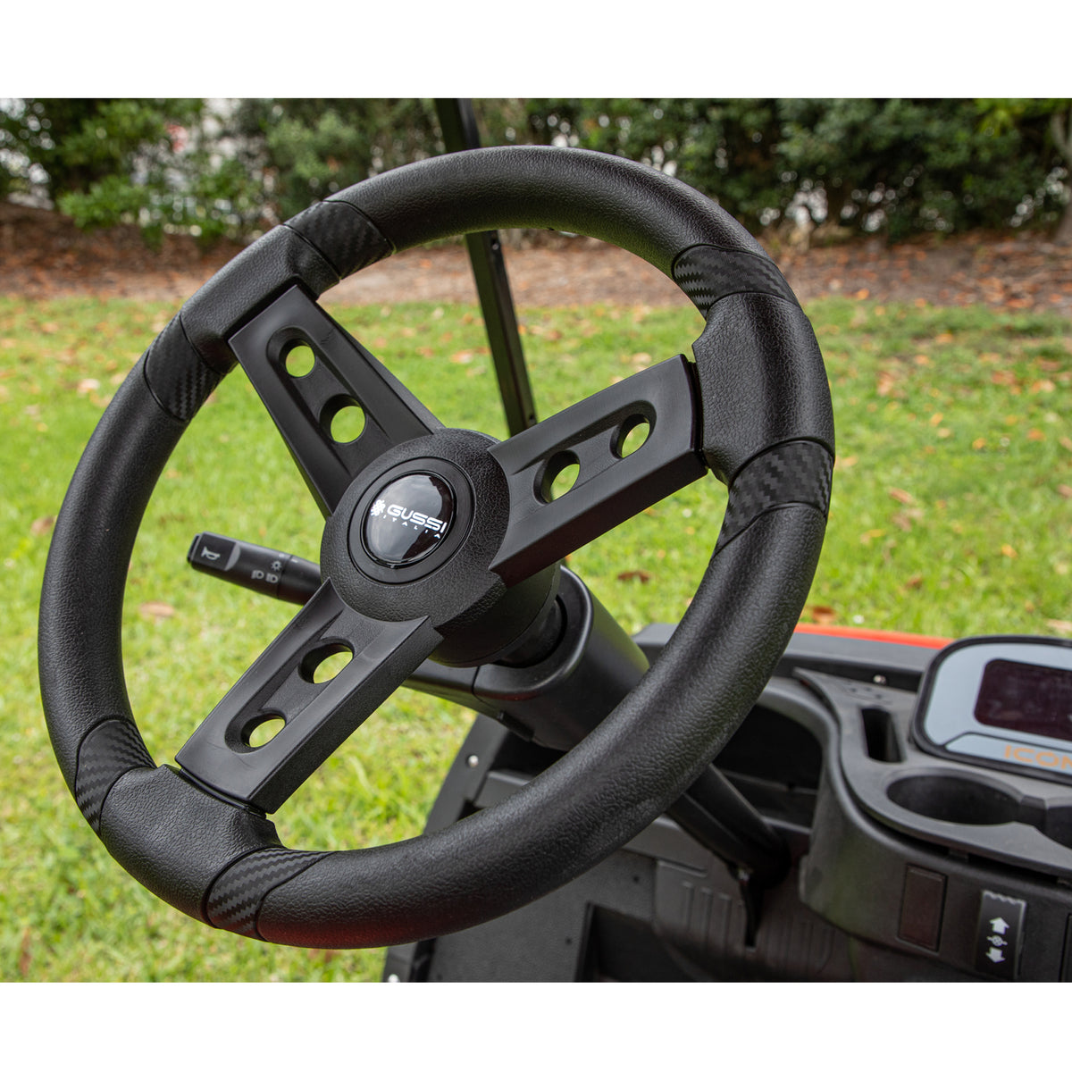 Gussi Italia Lugana Black Steering Wheel Fits All ICON & Advanced EV Models