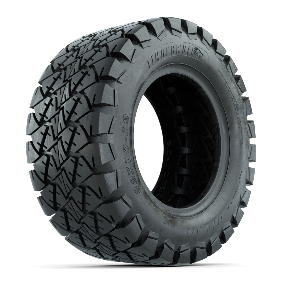 GTW Timberwolf 22x10-12 All-Terrain Golf Cart Tire, 4-Ply