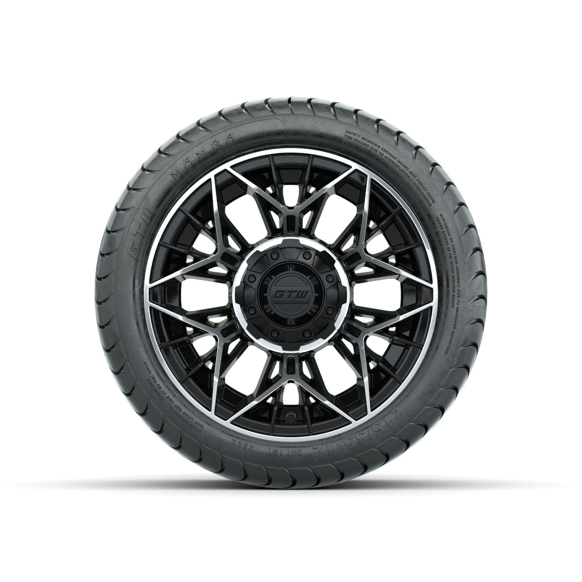Set of (4) 12" GTW® Stellar Machined & Black Wheels with 215/35-12 Mamba Street Tires