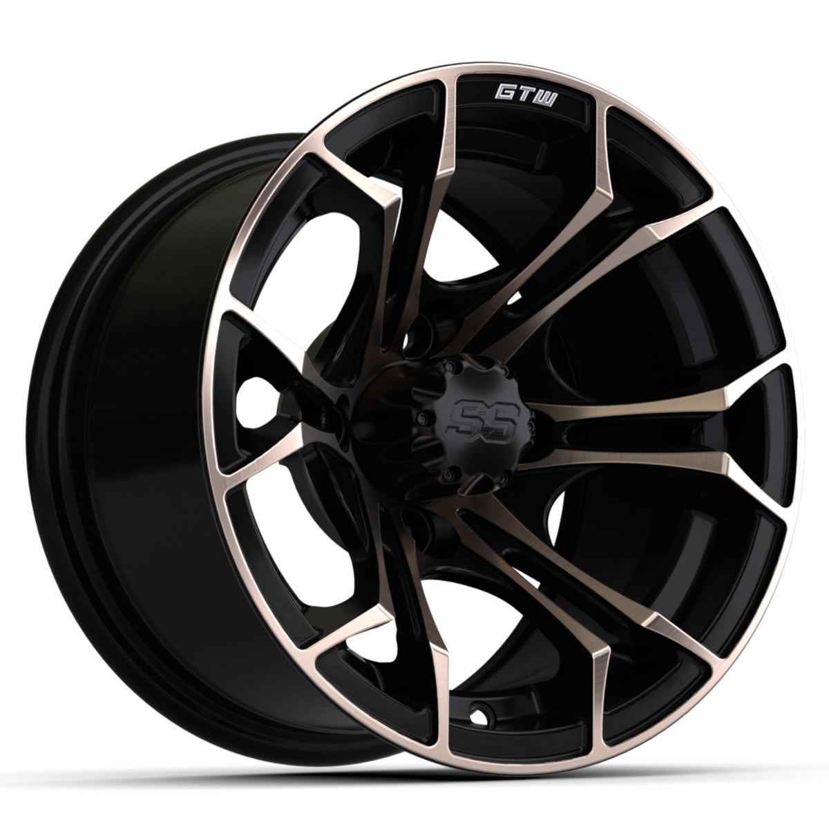SPYDER WHEEL,12X7 MATTE BLK/BRONZE W/SS CAP