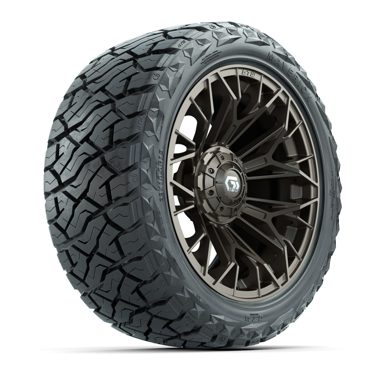 GTW Stellar Matte Bronze 15" Wheels & 23x10.00-R15 Maverick All-Terrain Tires – Set of 4