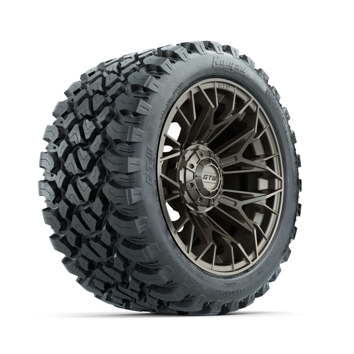 Set of (4) 14" GTW® Stellar Matte Bronze Wheels with 23x10-R14 Nomad All-Terrain Tires