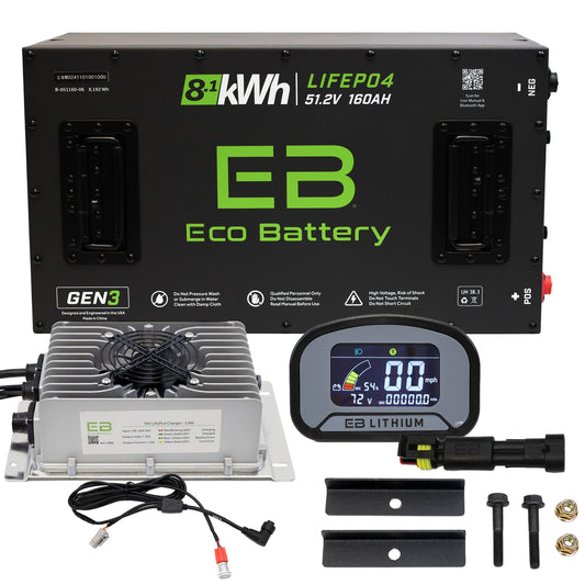 Eco Battery 51V 160Ah Lithium Golf Cart Battery Bundle - ICON EV 2017-2021 Toyota MCU Gen3