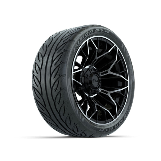 Set of (4) 14" GTW® Stellar Machined & Black Wheels with 205/40-R14 Fusion GTR Street Tires
