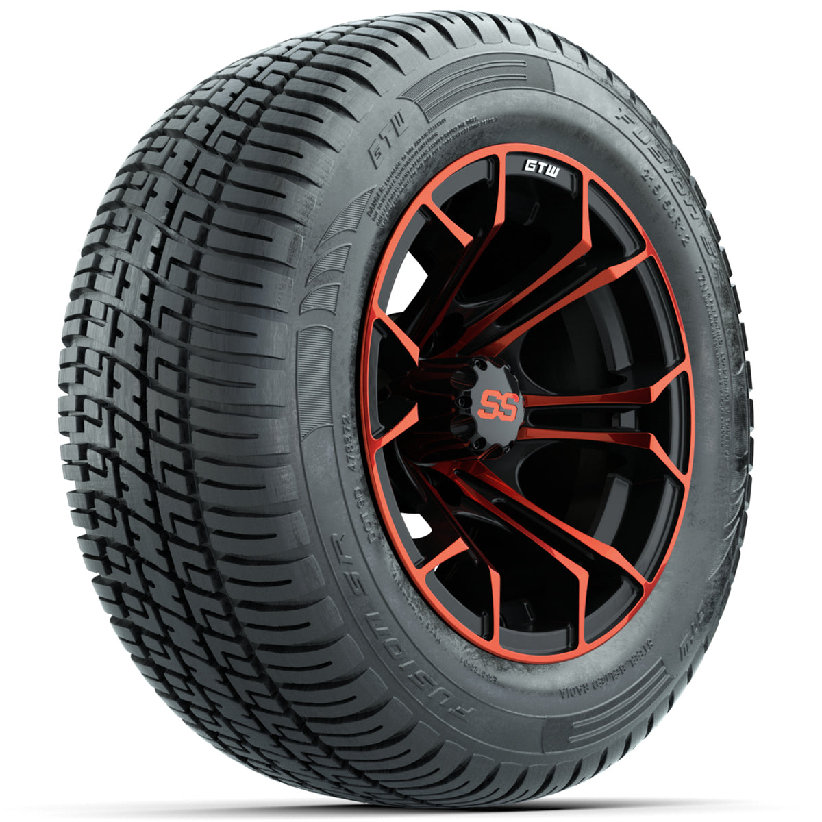 Set of (4) 12" GTW Spyder Wheels with 215/50-R12 Fusion S/R Street Tires