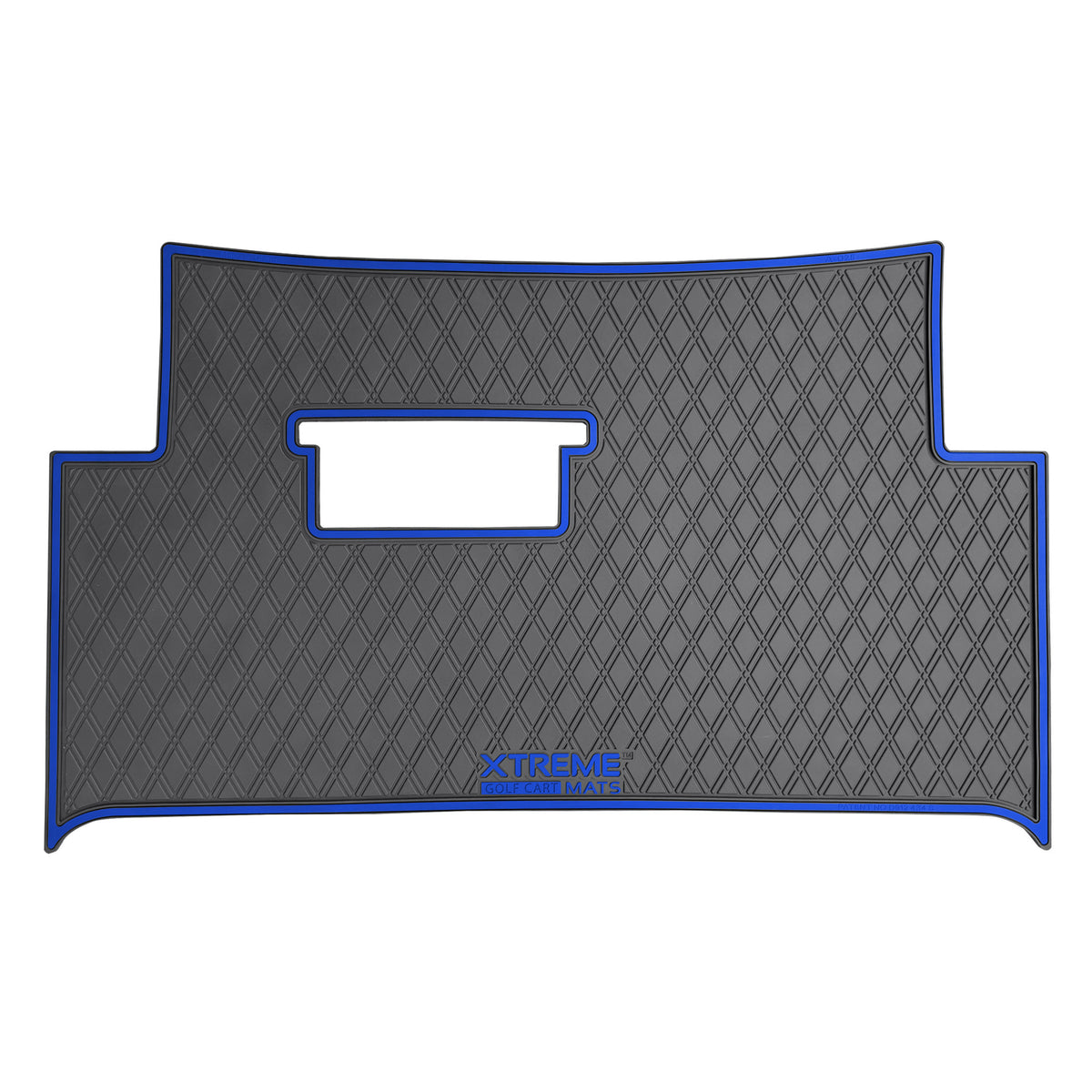 Xtreme Mats Full Coverage Golf Cart Floor Mat – Atlas | Black & Blue Trim