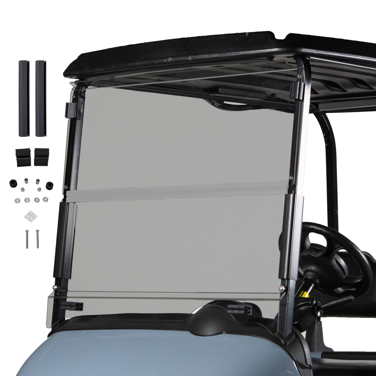 Tinted E-Z-GO RXV Folding Windshield - 1/4" Thick Acrylic (Years 2008-Up)