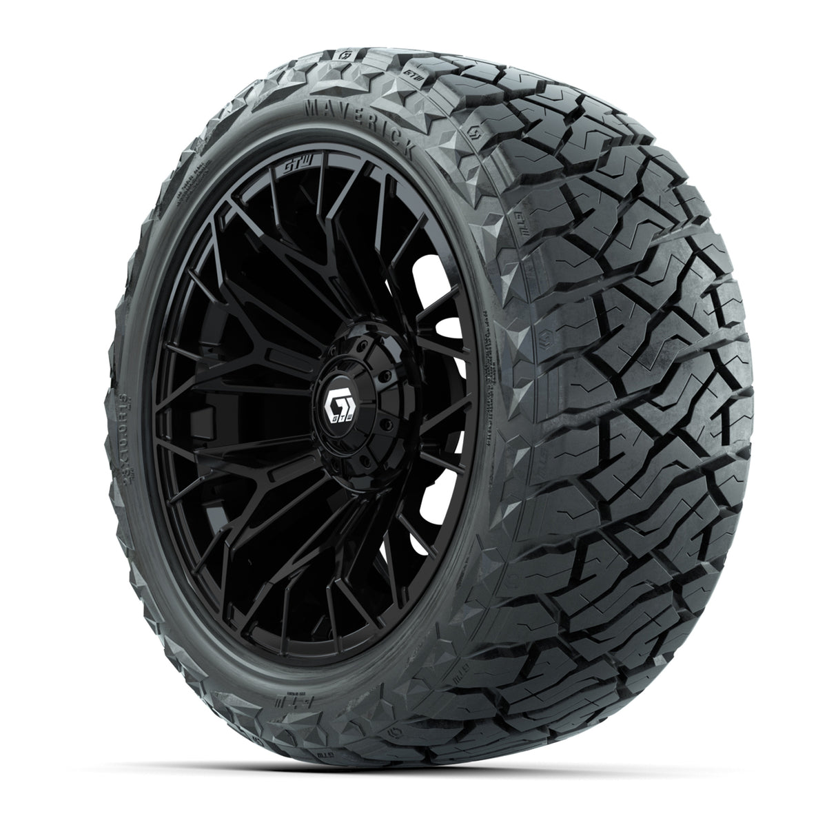 GTW Stellar Matte Black 15" Wheels & 23x10.00-R15 Maverick All-Terrain Tires – Set of 4