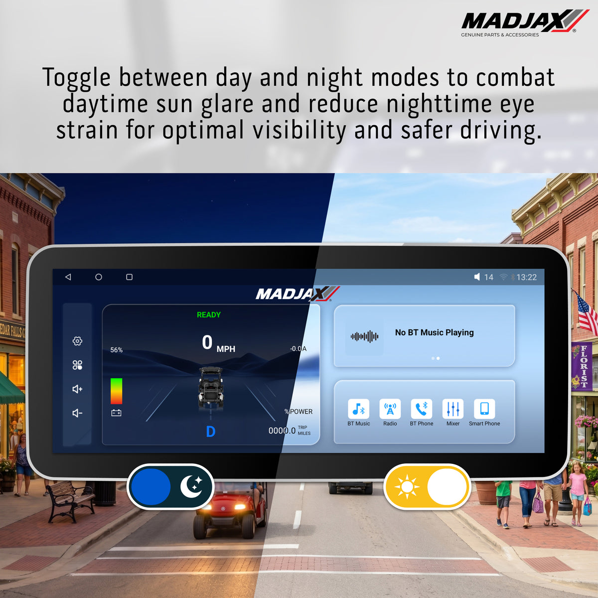 MadJax Kinect 12.3" Display Kit for Club Car Precedent, Tempo & Onward, Eco Battery A/C Motor