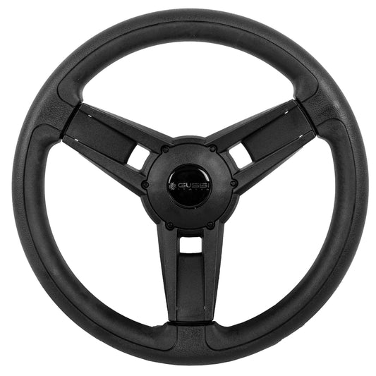 Gussi Italia® Giazza Black Steering Wheel | Fits All ICON & Advanced EV Golf Carts
