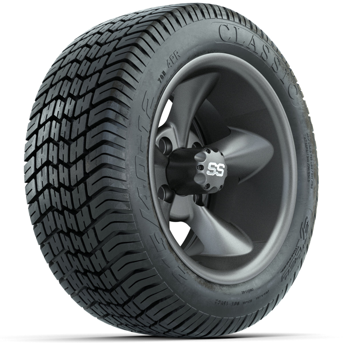 Set of (4) 12" GTW Godfather Wheels with 215/40-12 Excel Classic Street Tires