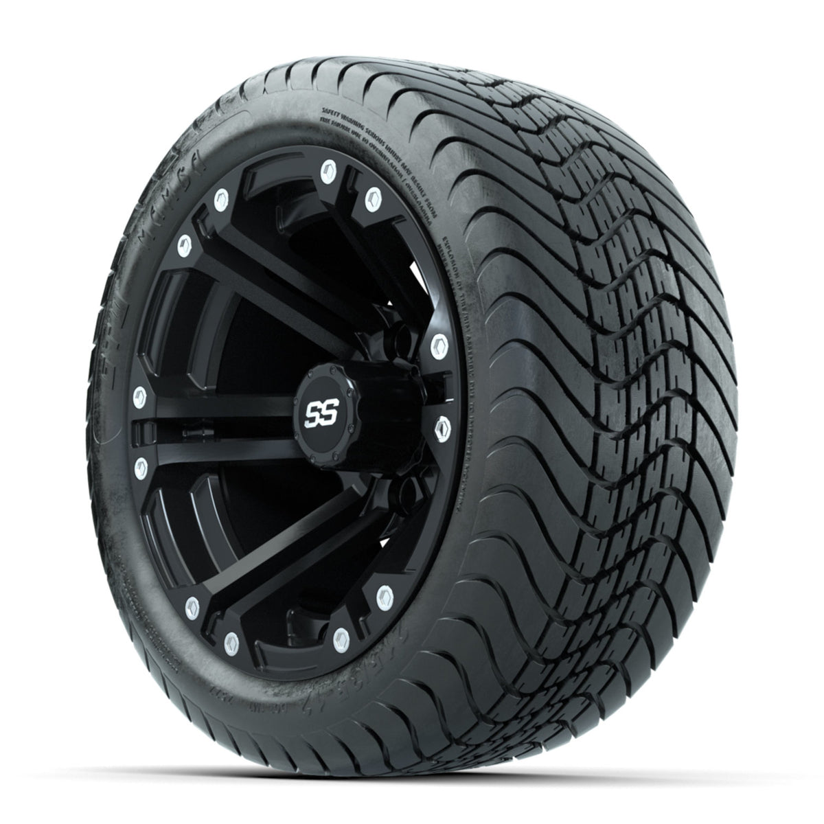 GTW Specter Matte Black 12" Wheels with 215/35-12 Mamba Street Tires Full Set