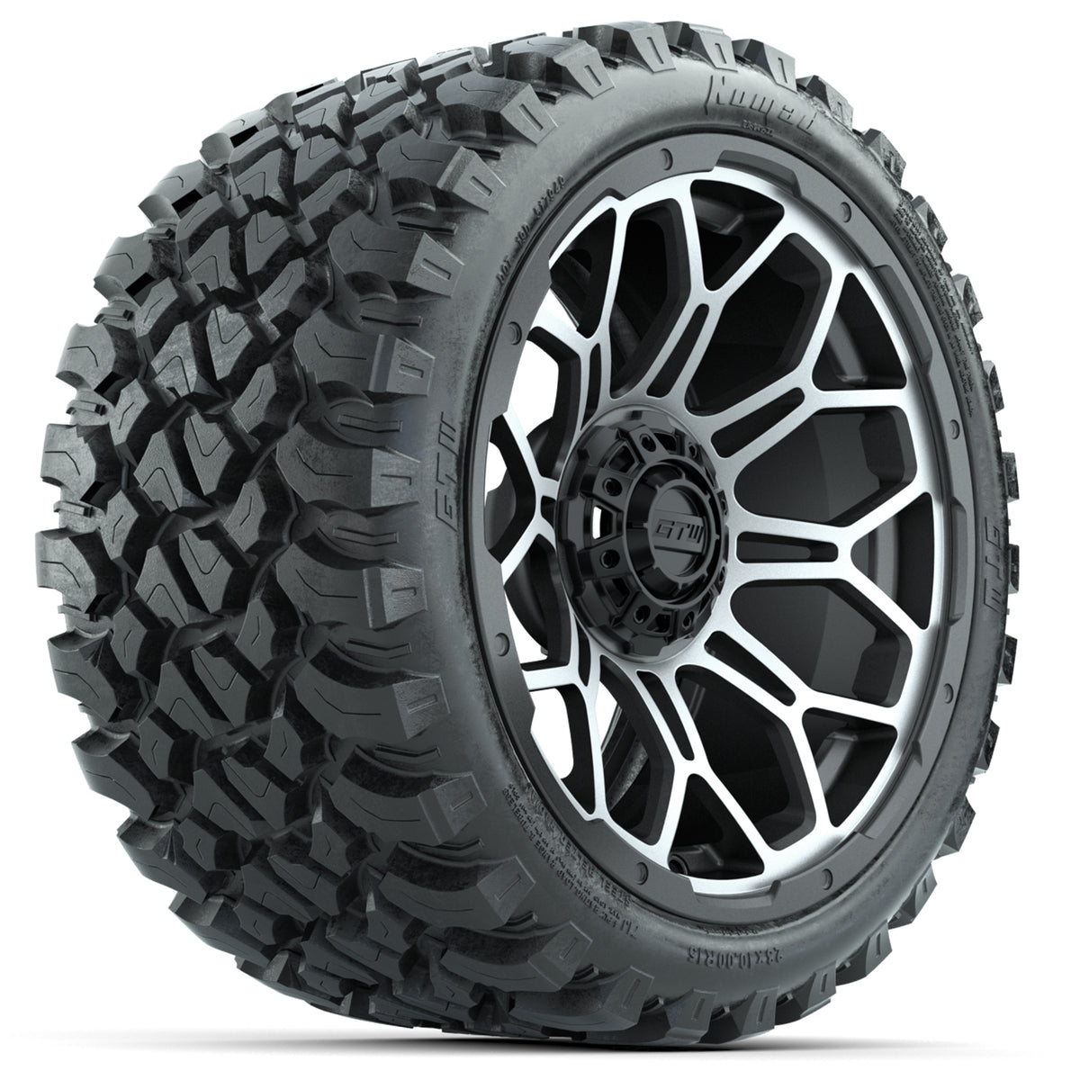 GTW Bravo Matte Gray 15" Wheels with 23x10-R15 Nomad All-Terrain Tires - Set of 4