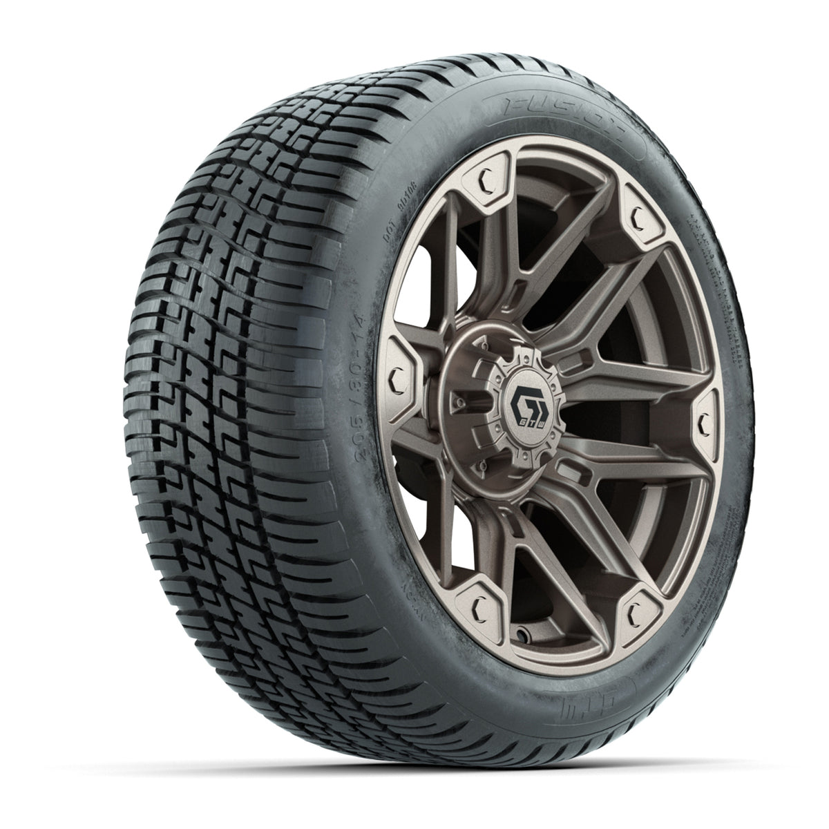 GTW® Graffiti Satin Bronze 14 in Wheels with 205/30-14 Fusion Street Tires Full Set