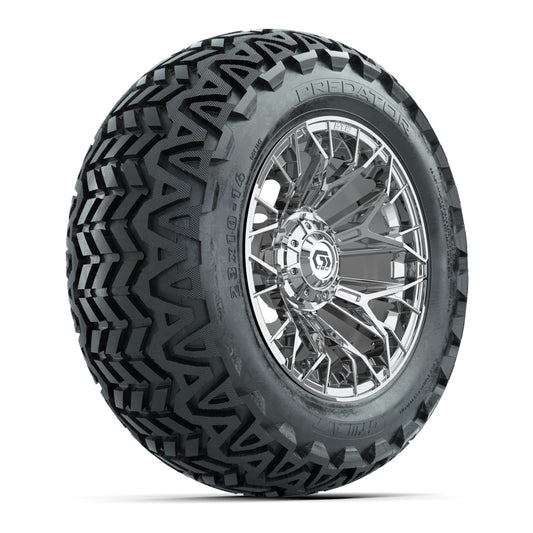Set of (4) 14" GTW® Stellar Chrome Wheels with 23x10-14 Predator All-Terrain Tires