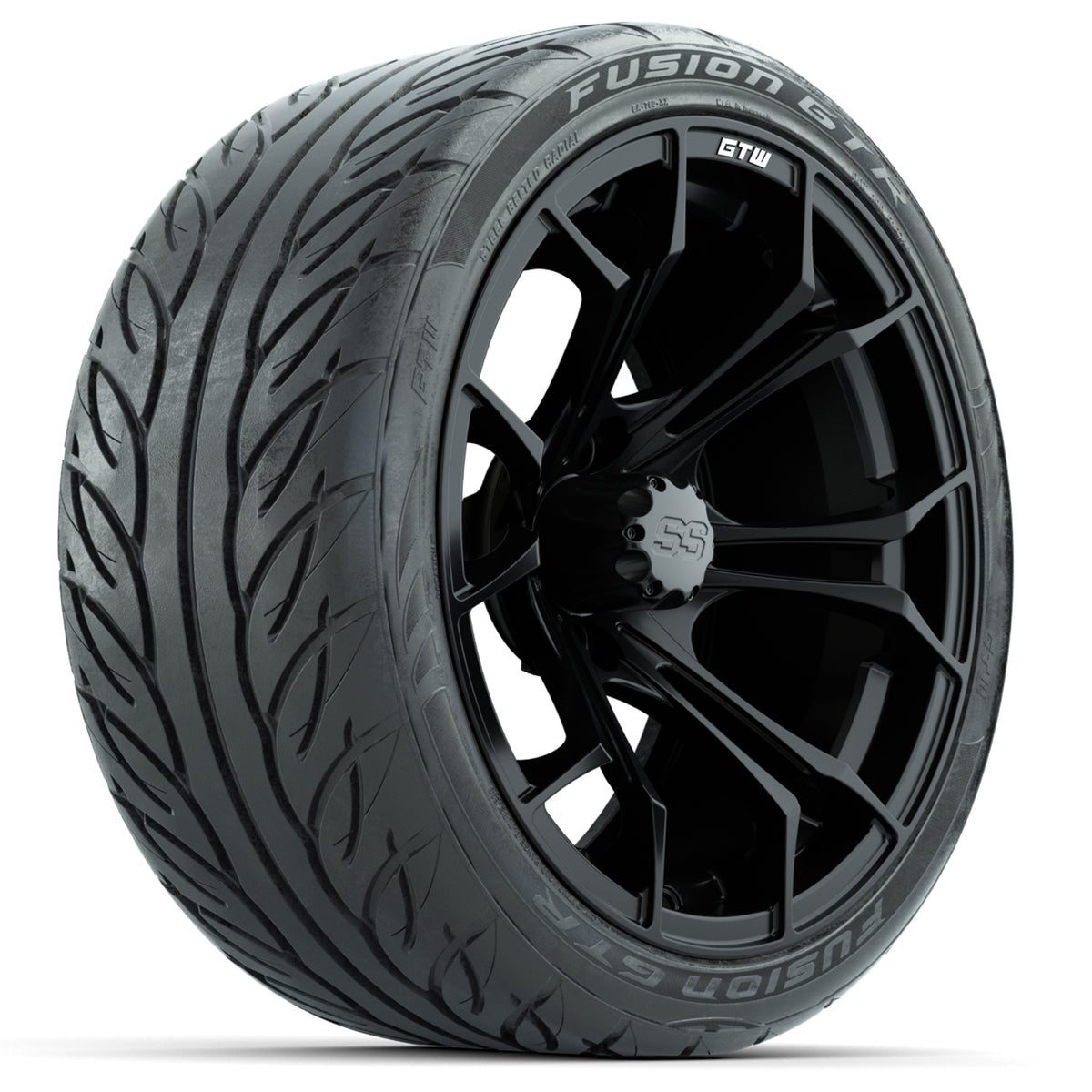GTW Spyder Matte Black 15" Wheels with 215/40-R15 Fusion GTR Street Tires Full Set