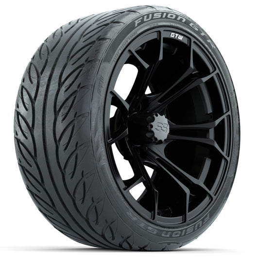 GTW Spyder Matte Black 15" Wheels with 215/40-R15 Fusion GTR Street Tires Full Set