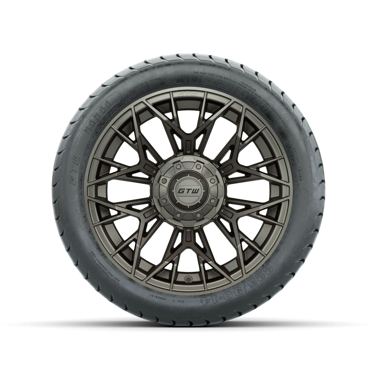 Set of (4) 14" GTW® Stellar Matte Bronze Wheels with 225/30-14 Mamba Street Tire