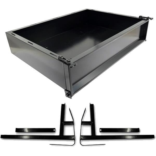 GTW® Black Steel Cargo Box Kit For EZGO TXT/T48 (Years 1994.5-Up)