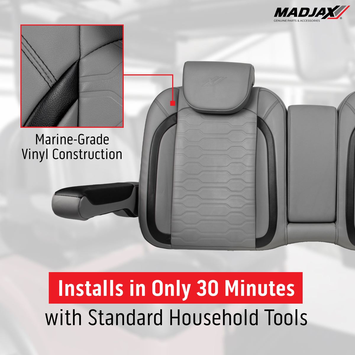MadJax Caramel Commander Front Seat Cushions | EZGO TXT & MadJax XSeries Golf Carts