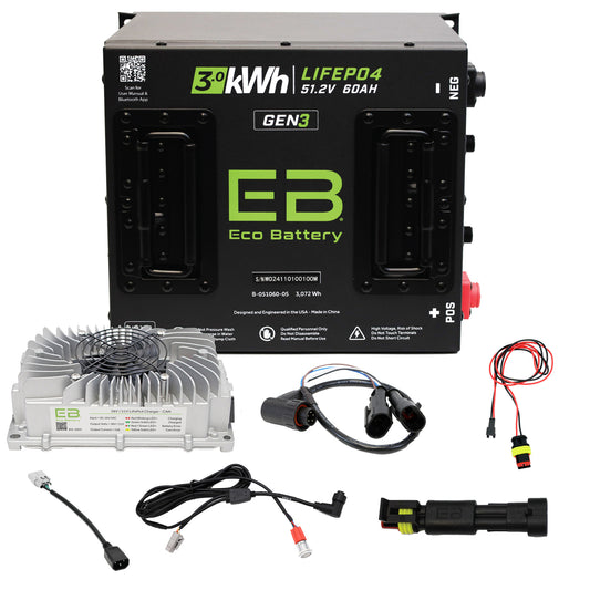 Eco Battery 51V 60Ah Lithium Golf Cart Battery Bundle - Advanced EV Advent 2022-2024 Gen3