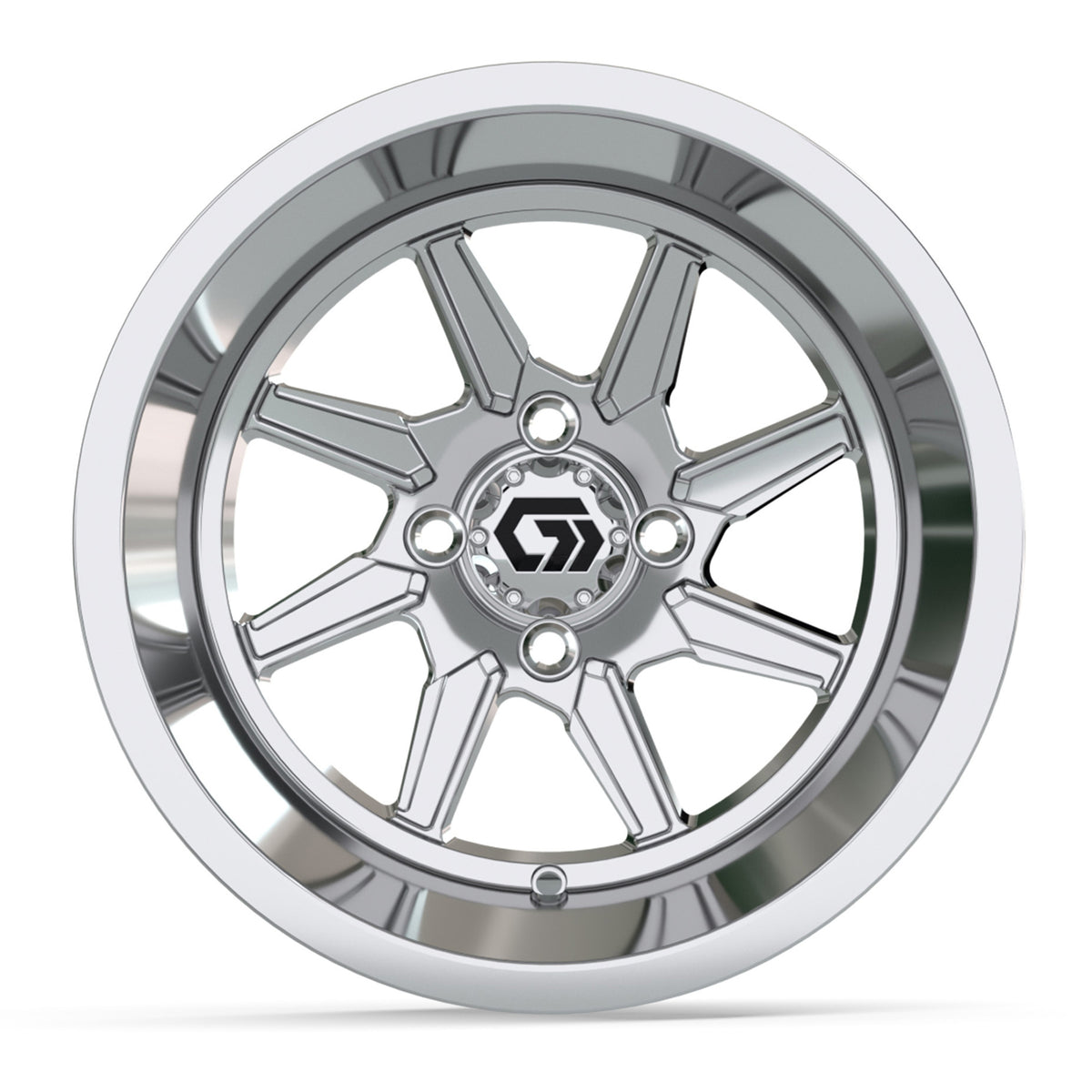 GTW® Reaper Chrome 14" Golf Cart Wheel - Single | Deep Dish