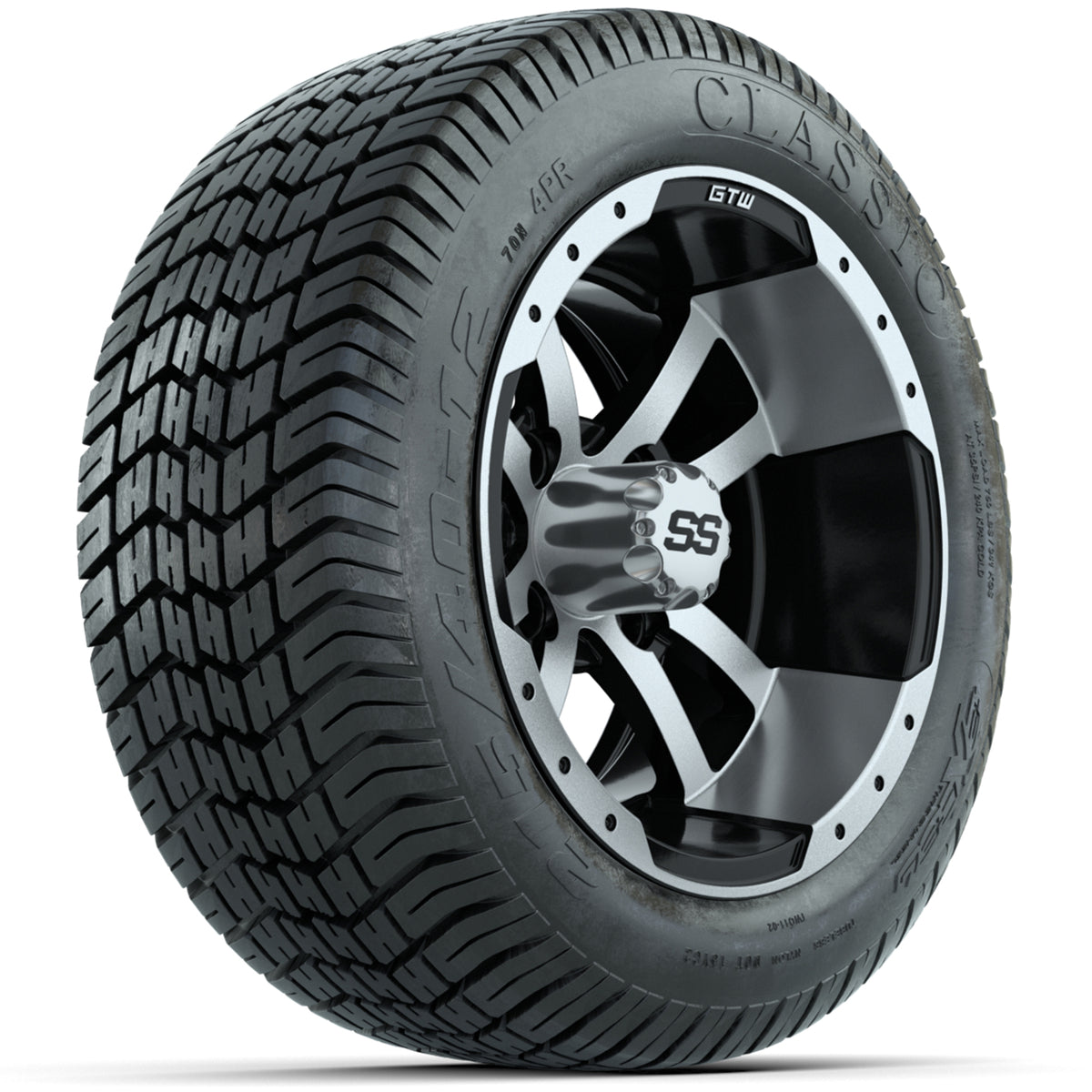 Set of (4) 12" GTW Storm Trooper Wheels with 215/40-12 Excel Classic Street Tires