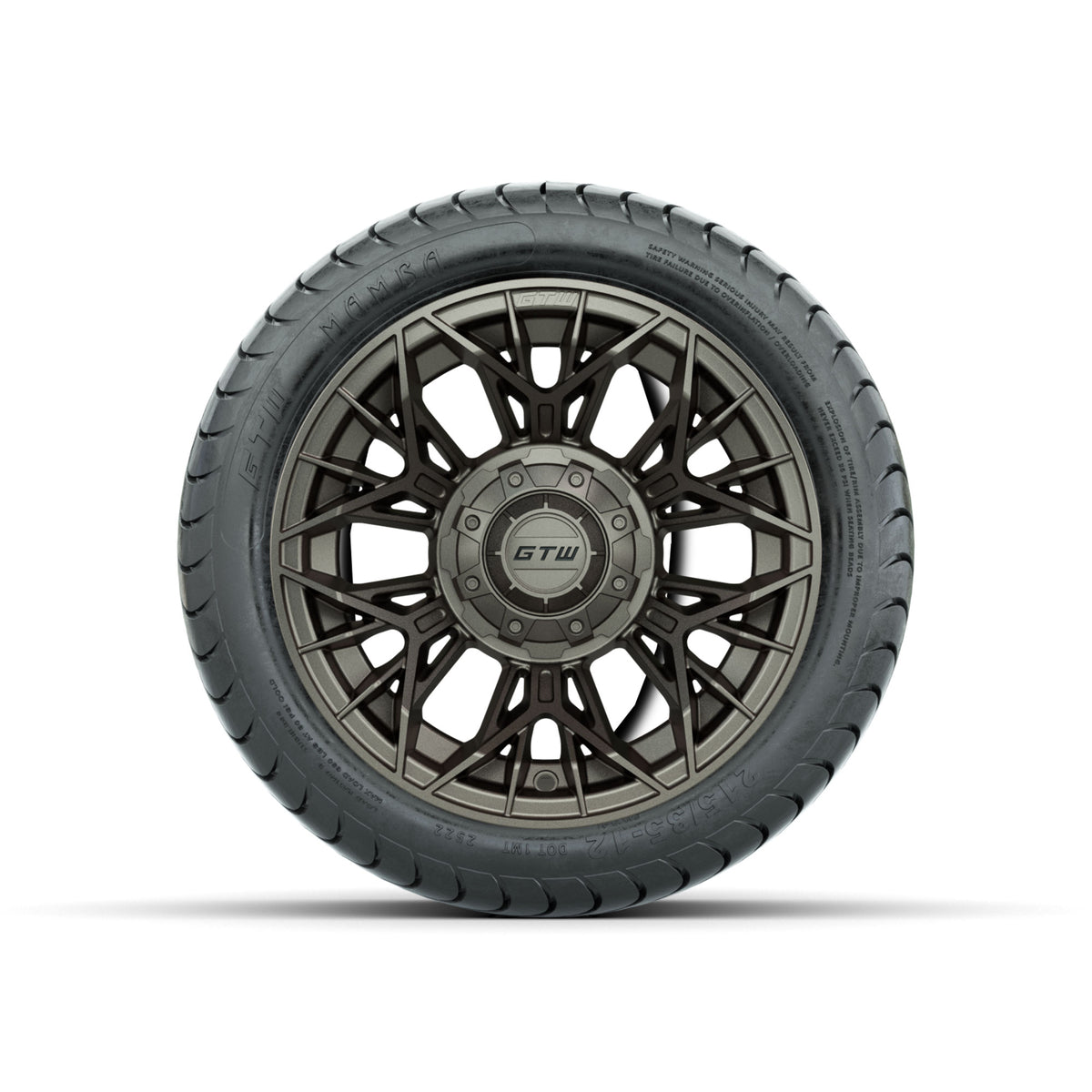 Set of (4) 12" GTW® Stellar Matte Bronze Wheels with 215/35-12 Mamba Street Tires