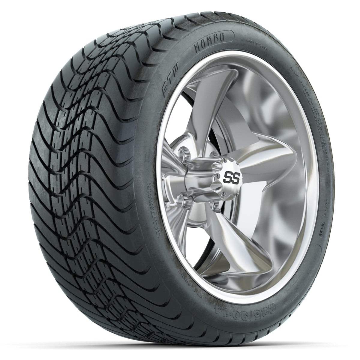 Set of (4) 14" GTW Godfather Wheels with 225/30-14 Mamba Street Tires