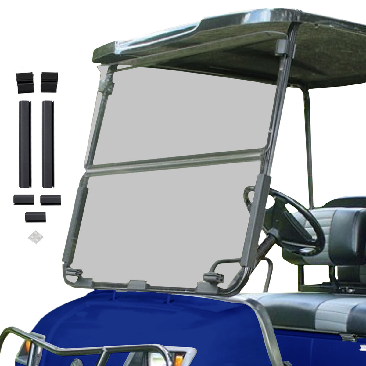 Yamaha G14 / G16 / G19 Tinted Folding Windshield | 3/16" Acrylic