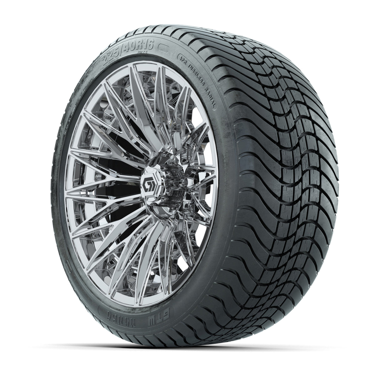 GTW® Blur Chrome 16" Wheels with 225/40-R16 Maverick Street Tires - Full Set