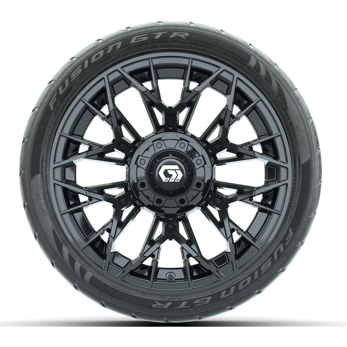Set of (4) 14" GTW® Stellar Black Wheels with 205/40-R14 Fusion GTR Street Tires