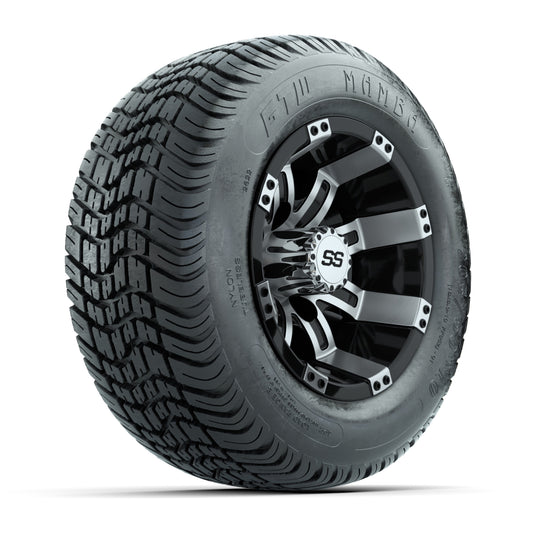 GTW Tempest 10" Black & Silver Wheels with 205/50-10 Street Tires — Set of 4
