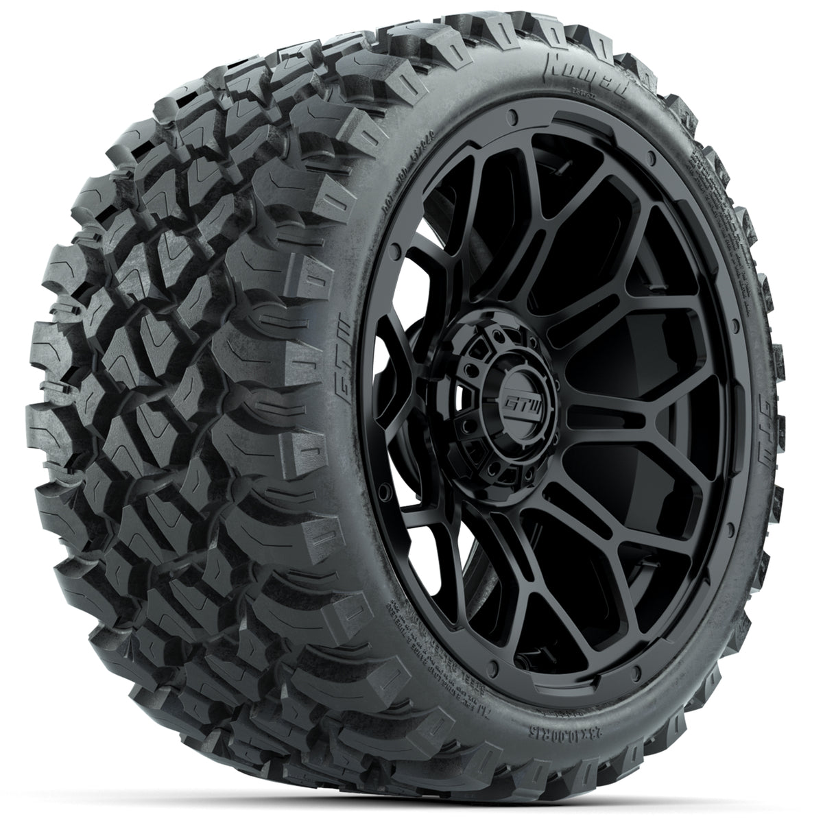 GTW Bravo Matte Black 15" Wheels with 23x10-R15 Nomad All-Terrain Tires - Set of 4