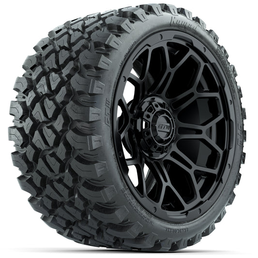 GTW Bravo Matte Black 15" Wheels with 23x10-R15 Nomad All-Terrain Tires - Set of 4