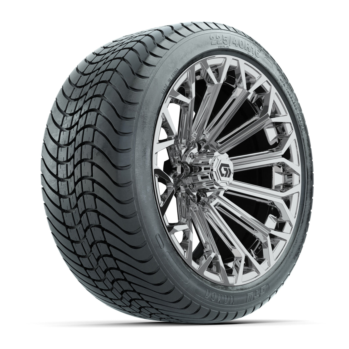 GTW® Phantom Chrome 16" Wheels with 225/40-R16 Mamba Street Tires - Full Set