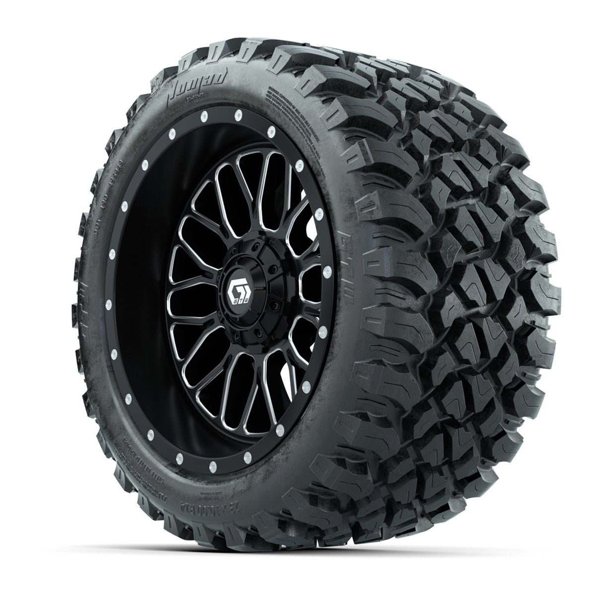 Set of (4) 14" GTW® Helix Machined & Black Wheels with 23x10-R14 Nomad All-Terrain Tires