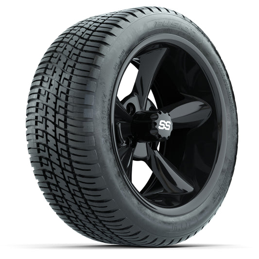 Set of (4) 14" GTW Godfather Wheels with 205/30-14 Fusion Street Tires