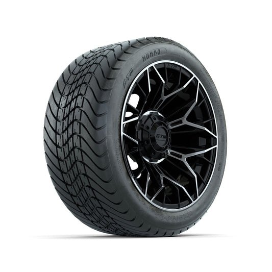 Set of (4) 14" GTW® Stellar Machined & Black Wheels with 225/30-14 Mamba Street Tire