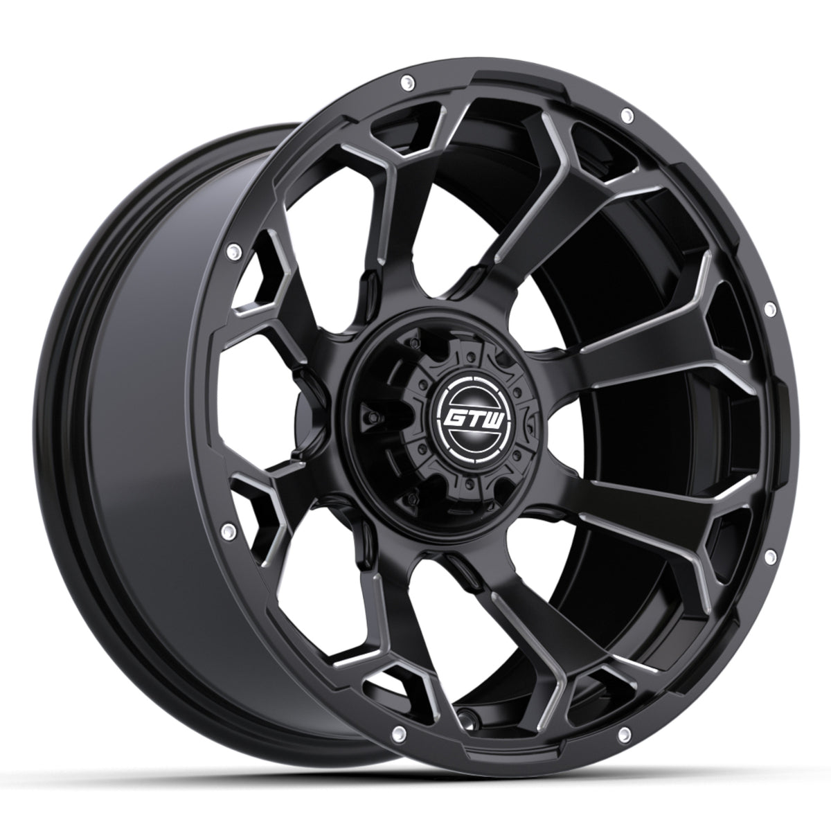 RAVEN WHEEL, 14X7, MATTE BLACK/BALL MILL