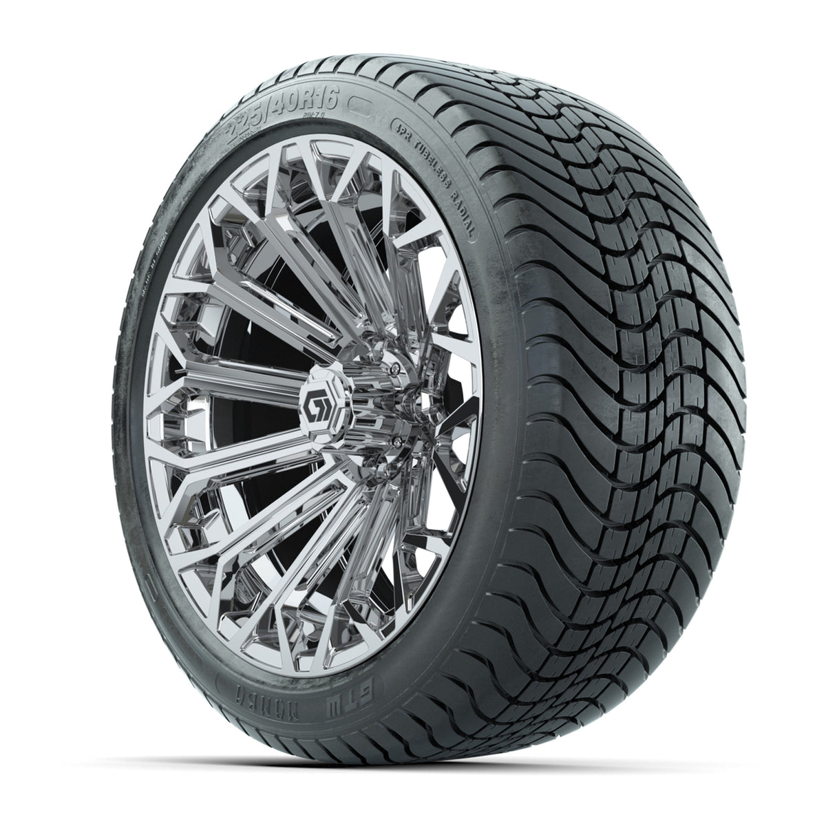 GTW® Phantom Chrome 16" Wheels with 225/40-R16 Mamba Street Tires - Full Set