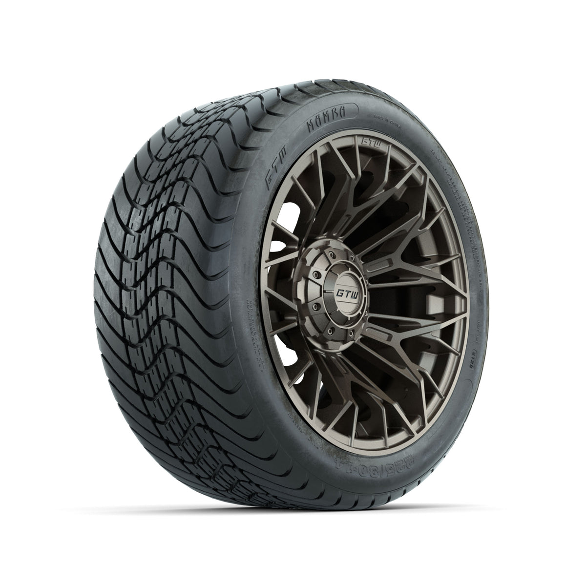 Set of (4) 14" GTW® Stellar Matte Bronze Wheels with 225/30-14 Mamba Street Tire