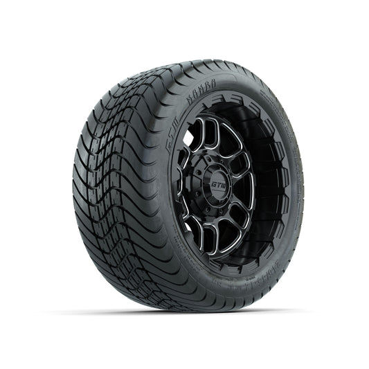 Set of (4) 12" GTW® Titan Machined & Black Wheels with 215/35-12 Mamba Street Tires