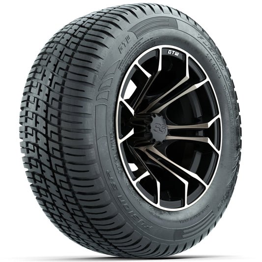 Set of (4) 12" GTW Spyder Wheels with 215/50-R12 Fusion S/R Street Tires