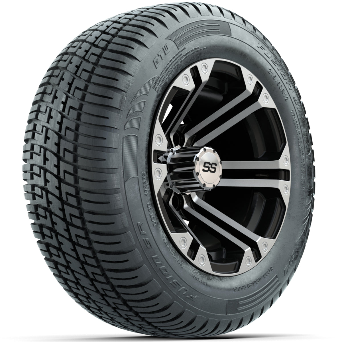 Set of (4) 12" GTW Specter Wheels with 215/50-R12 Fusion S/R Street Tires