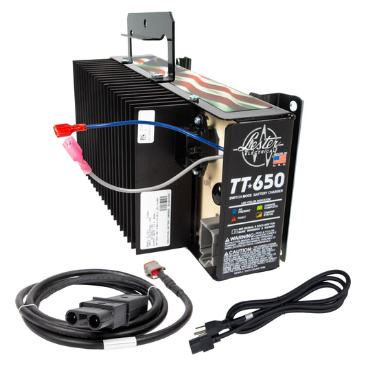 Lester TT-650W 48V Battery Charger with 2-Pin Cord for Yamaha G19 & G22
