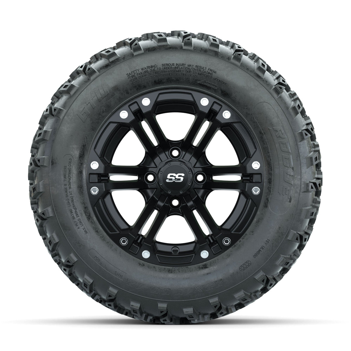 GTW Specter Matte Black 12 in Wheels with 23x10.00-12 Rogue All Terrain Tires Full Set