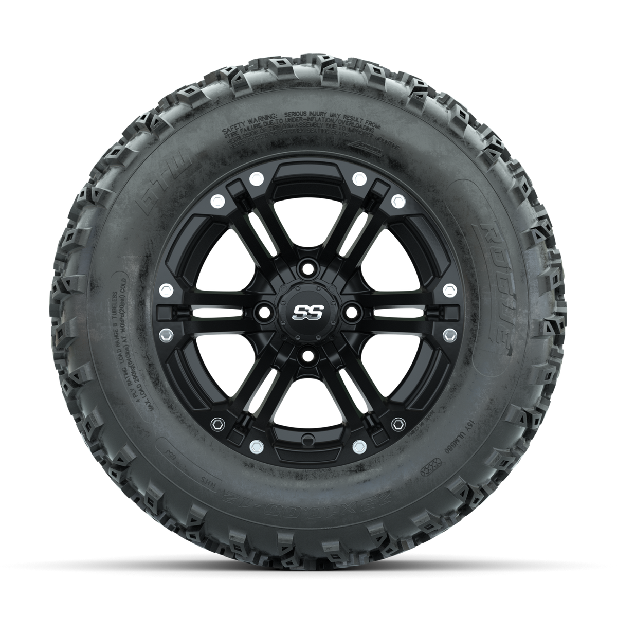 GTW Specter Matte Black 12 in Wheels with 23x10.00-12 Rogue All Terrain Tires Full Set